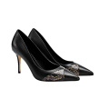 2019 High Heel Stiletto Women's Pumps black genuine leather x19-c077c Ladies Women custom Dress Shoes Heels For Lady